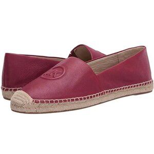 MK Michael kors Flat Shoes Women Size 10 Dylyn Espadrille Slip On Leather Berry